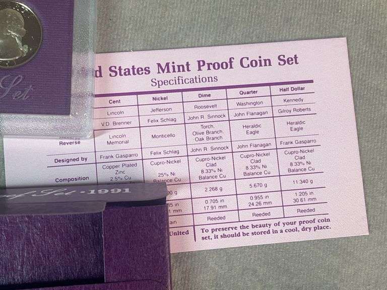1989, 1990, 1991 United States Proof Sets