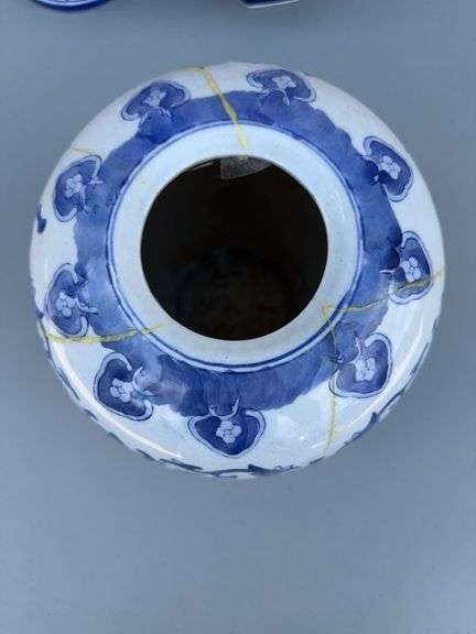(3) Blue and White Spice Jars