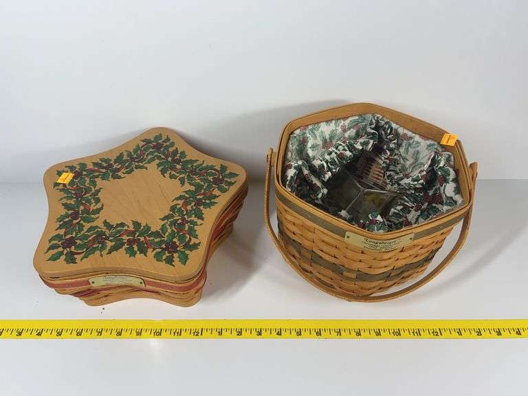 2001 Longaberger Shining Star Christmas Basket, 1997 Longaberger Snowflake Christmas Basket