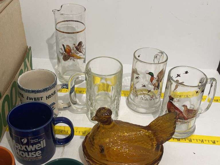 Glasses, Mugs, Hen on a Nest, Duck Decorations