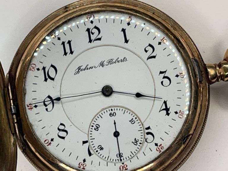 John M. Roberts 15 Jewel Railroad Dispatcher Extra Pocket Watch