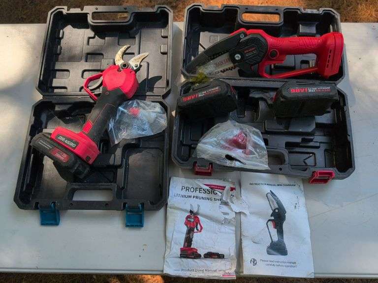 Dragro electric mini chain saw and pruning shears