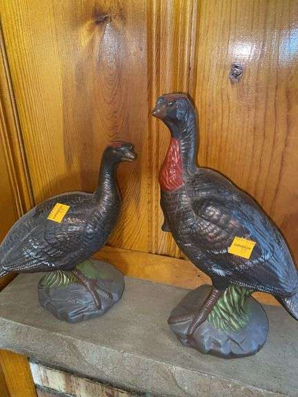 (2) Ceramic Turkey Decor