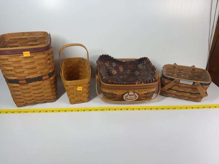 Longaberger Bee Basket, Mini Waste Basket, 2 Handled Baskets