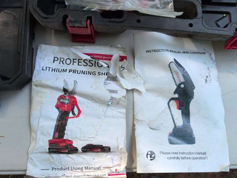 Dragro electric mini chain saw and pruning shears