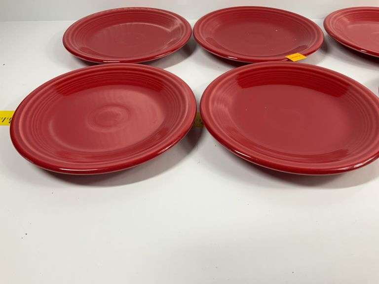 (8) Red Fiesta Ware Dishes