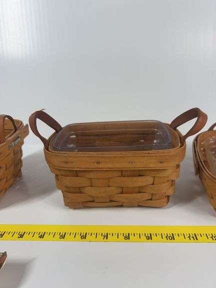 (4) Small Longaberger Baskets, Pumpkin Patch Tie-On