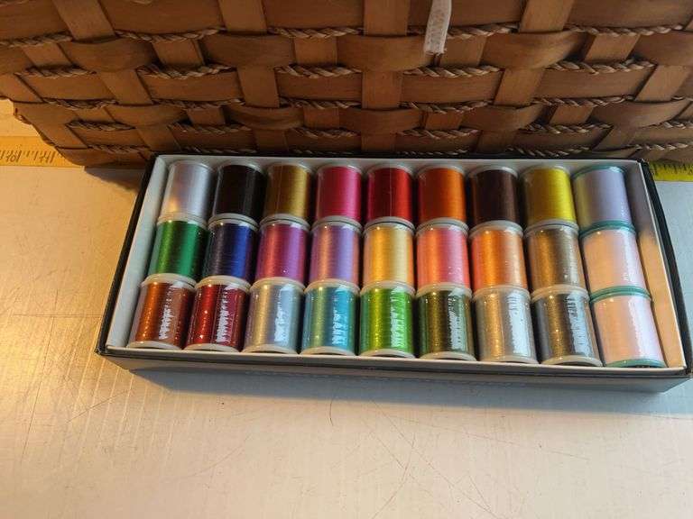 Sewing Basket with Patterns and Thread