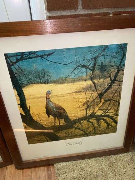 (2) Wild Turkey Framed Oil Paintings by Ken Davies