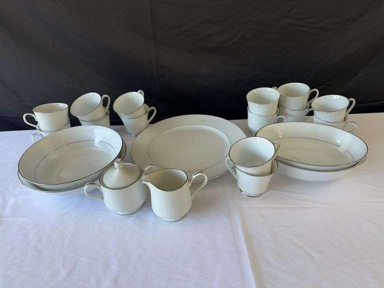 Carlion Dish Set. *Includes (14) Cups, Sugar and Creamer, and (5) Serving Dishes