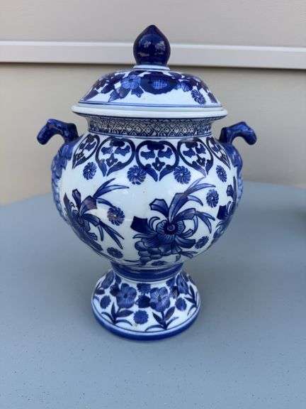 (3) Blue and White Spice Jars