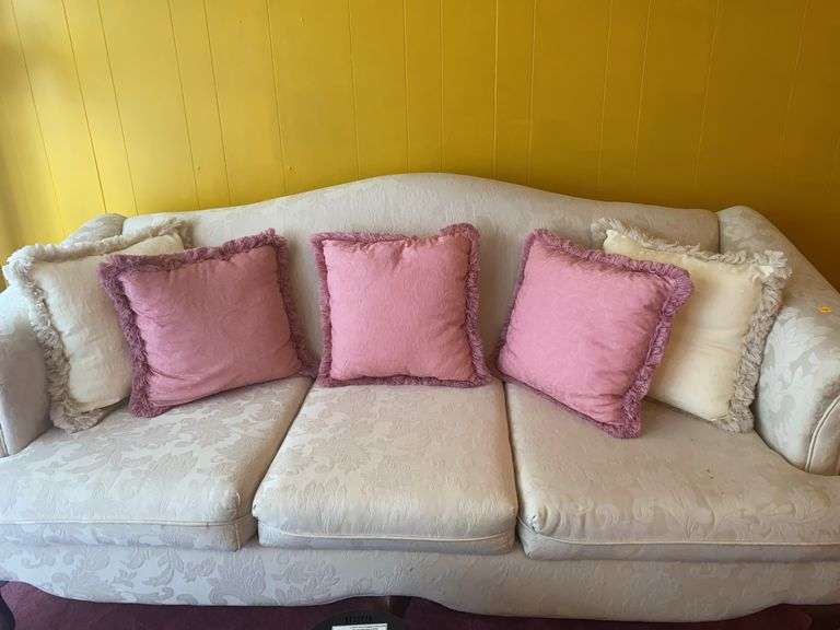 Victorian Style 3 Cushion Sofa and Pillows