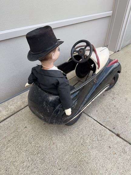 Steel Craft Dodgem Bumper Car and a Charlie Mckarthy Bergen Doll