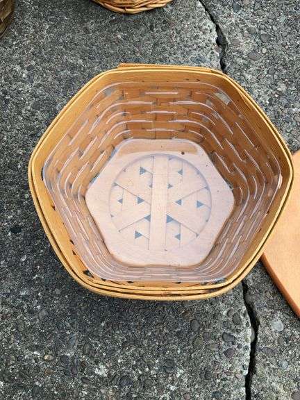 4 Wicker Baskets, 1 Longaberger BasketBasket