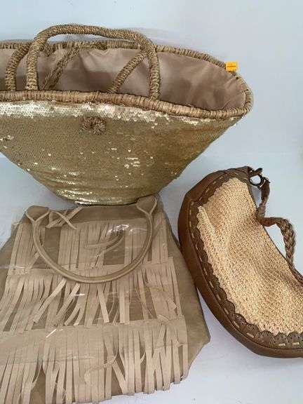 Sequined Bucket Purse, Faux Leather Fringe Purse, Faux Leather Purse