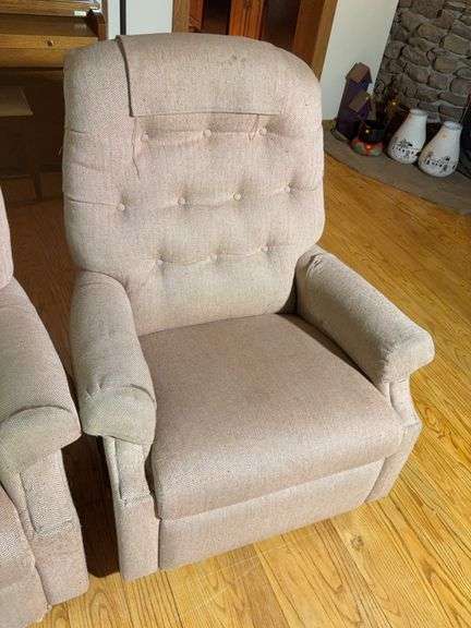 (2) matching recliners - (1) has rip