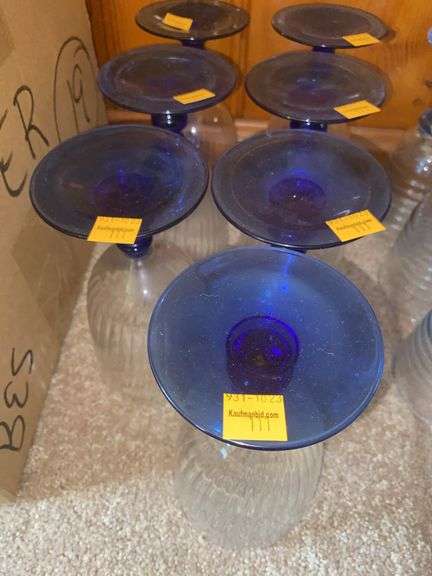 (14) Blue Water Goblets
