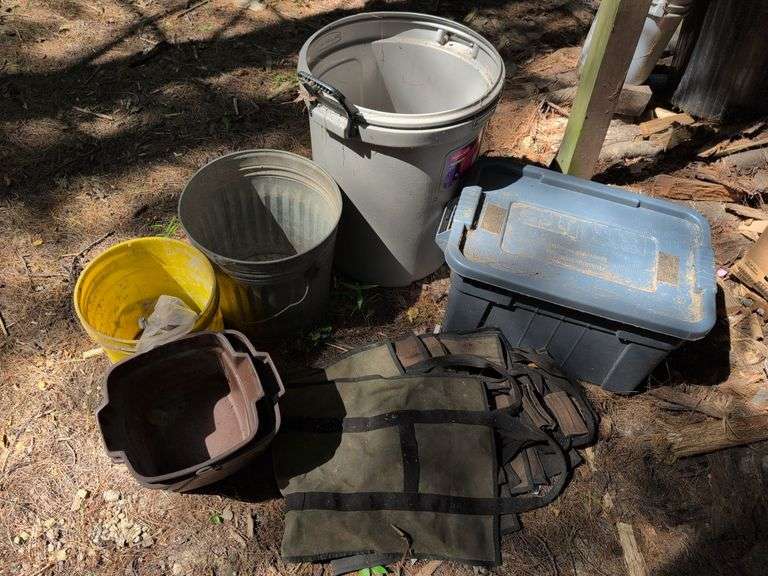 Tote, barrel, buckets, and log carrying bags