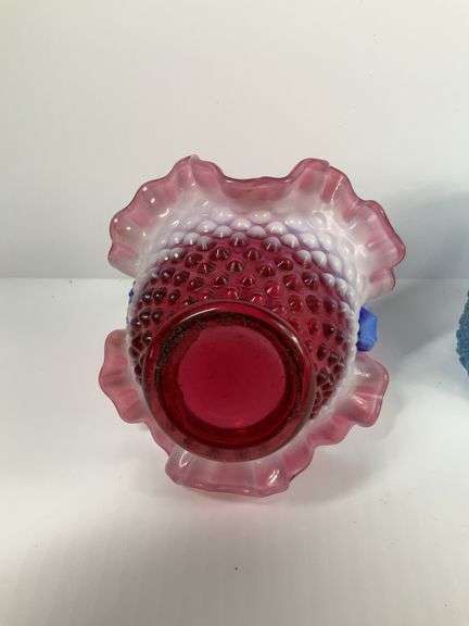 2 Fenton Baskets, 1 Fenton Candy Dish ( All 3 Pieces Damaged)