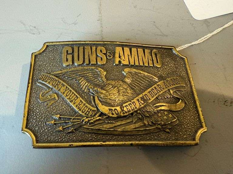 1978 PETERSON PUBLISHING GUNS AND AMMO BELT BUCKLE