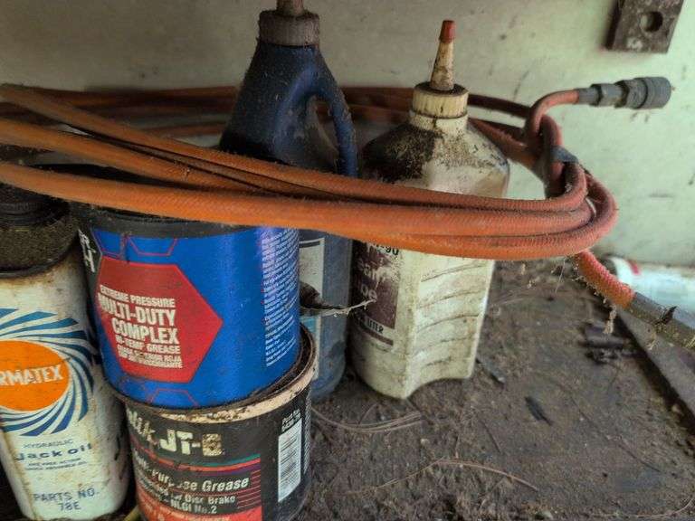Grease, air gun, air hose, and other items