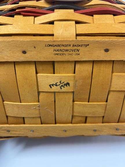 2002 Longaberger Traditions Christmas Basket, Longaberger Small Basket, Longaberger Blue Ribbon All