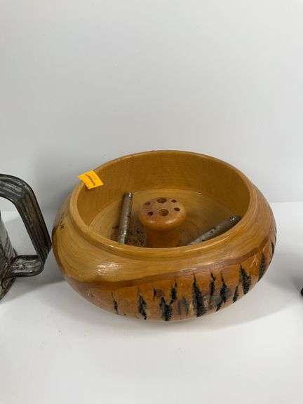Vintage Sad Iron, Vintage Copper Tea Pot, Vintage Sifter, Nut Cracker Bowl