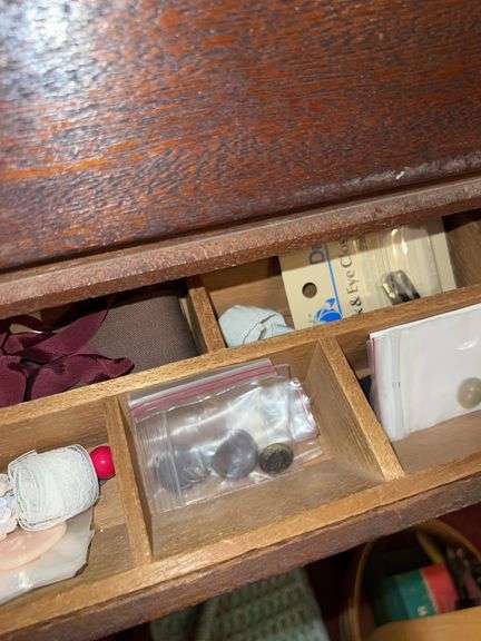 Sewing Stand with Contents, Sewing Box with Contents, Sewing Supplies
