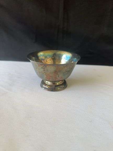 (2) Sterling Candle Stick Holder, Flask, Jelly Dish and Serving Dish
