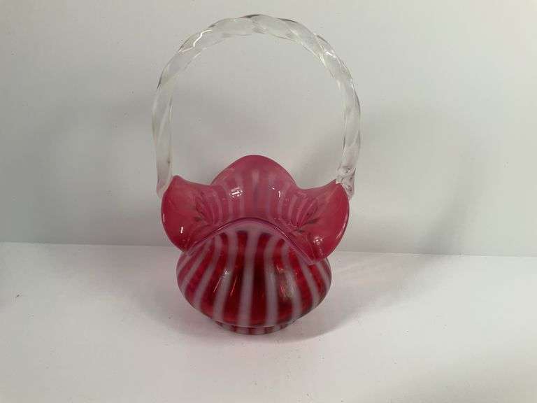 Fenton Candy Stripe Basket