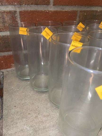 14 Clear Drinking Glasses