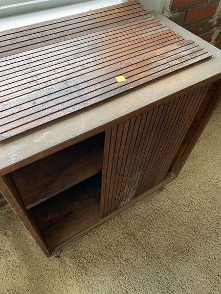 Wooden Cabinet with Sliding Doors- ONE DOOR BROKEN