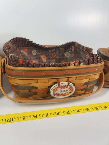 Longaberger Bee Basket, Mini Waste Basket, 2 Handled Baskets