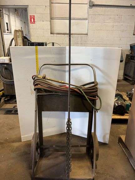 Acetylene Cart with Hoses and Gauges