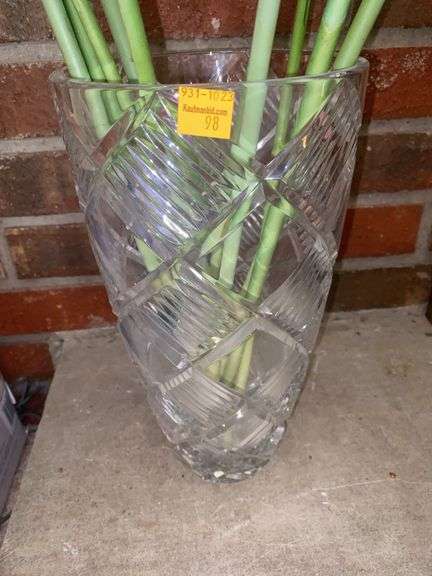 Clear Glass Vase with Fake Calla Lillies