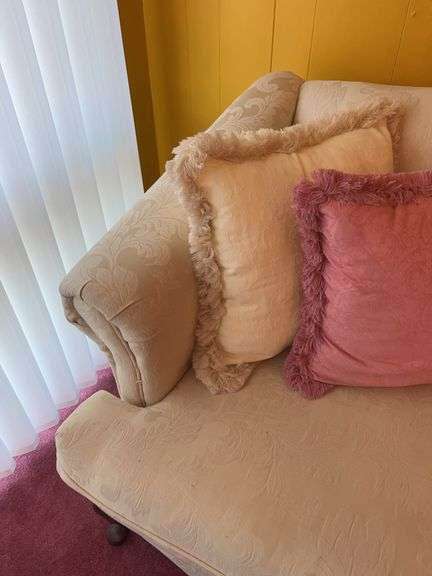 Victorian Style 3 Cushion Sofa and Pillows