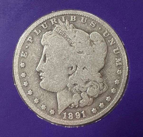 Lot of Two (2) Morgan Silver Dollars with Commemorative Cards & Stamps