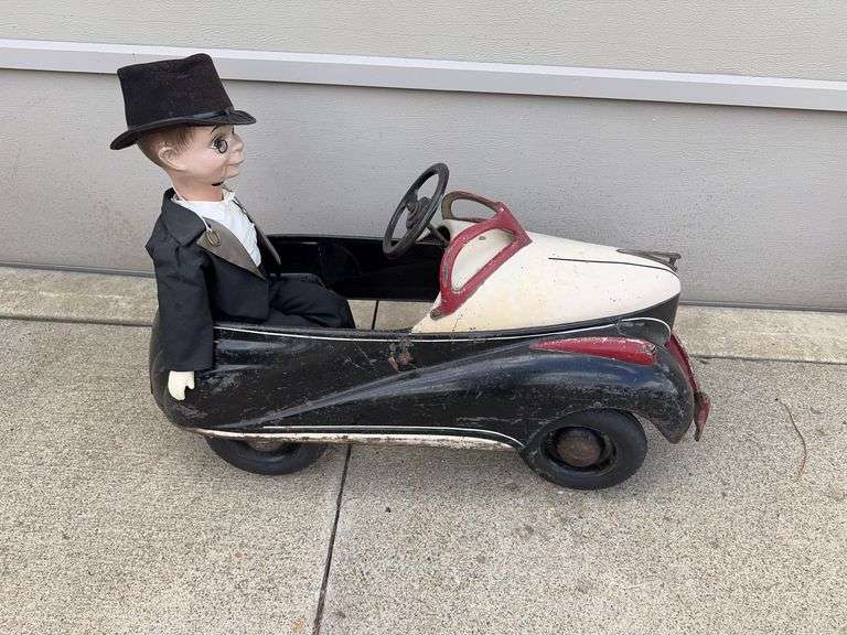 Steel Craft Dodgem Bumper Car and a Charlie Mckarthy Bergen Doll