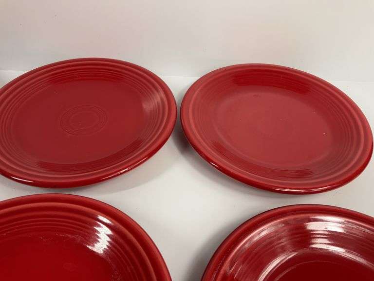 (8) Red Fiesta Ware Dishes