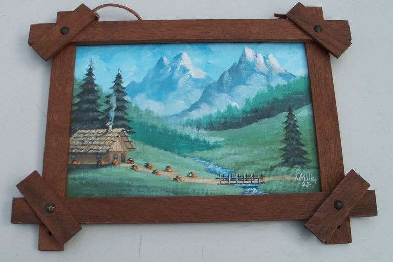 1992 Tom Miller Swiss Alps Cabin 12x16
