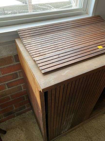 Wooden Cabinet with Sliding Doors- ONE DOOR BROKEN