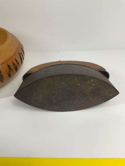 Vintage Sad Iron, Vintage Copper Tea Pot, Vintage Sifter, Nut Cracker Bowl