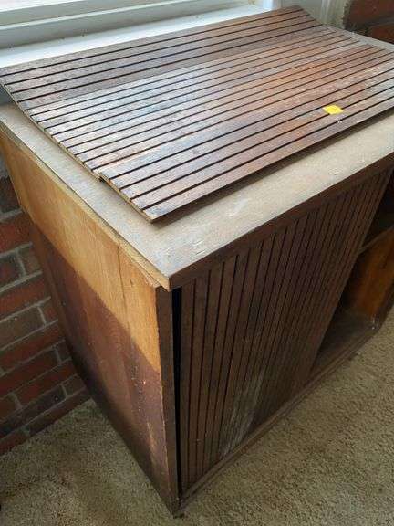 Wooden Cabinet with Sliding Doors- ONE DOOR BROKEN