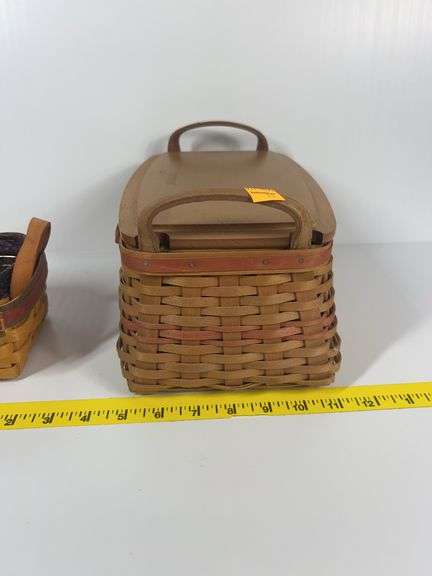 2002 Longaberger Traditions Christmas Basket, Longaberger Small Basket, Longaberger Blue Ribbon All