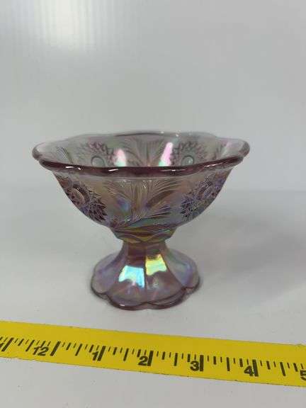 Fenton Lilac Carnival Glass Compote