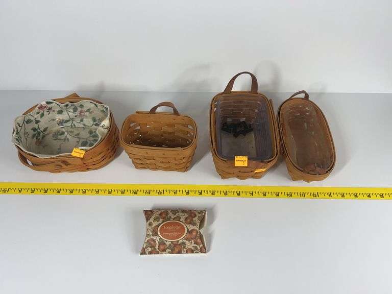 (4) Small Longaberger Baskets, Pumpkin Patch Tie-On