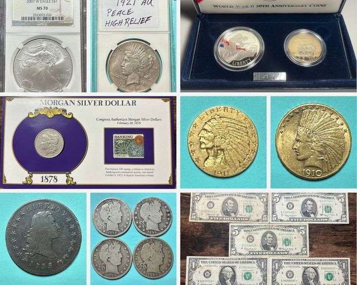Gold Coins, Silver Dollars, Mint & Proof Sets (WV)