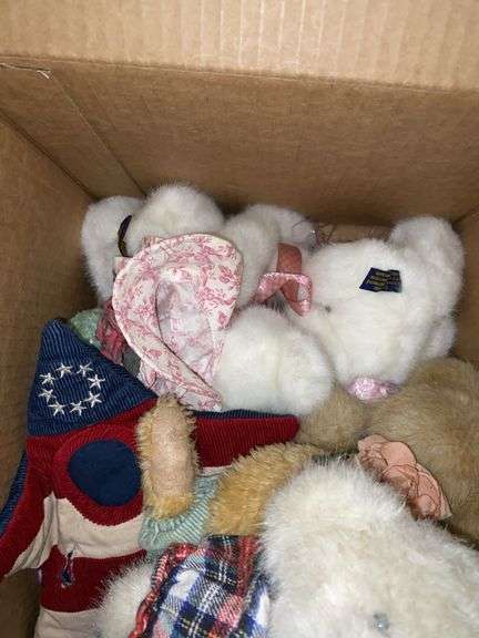 Box of Stuffed Animals and Accessories