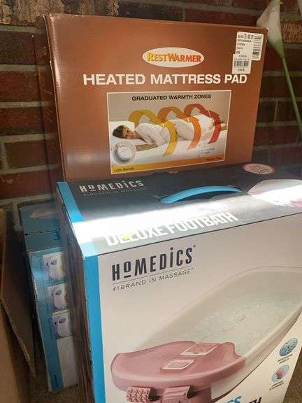 Homedics Bubble Bliss Deluxe Footbath, Homedics ParaSpa Elite, RestWarmer Heated Mattress Pad