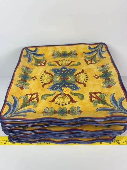 Maxcera Yellow Talavera 12” Plates